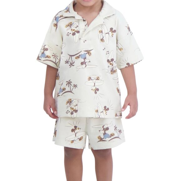 Disney Mickey Mouse Toddler Boys 100% Cotton Resort Shirt Shorts Set 5T - Picture 2 of 7